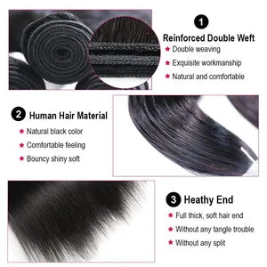 Tissage raide — 100 % cheveux naturels Tissage raide — 100 % cheveux naturels
